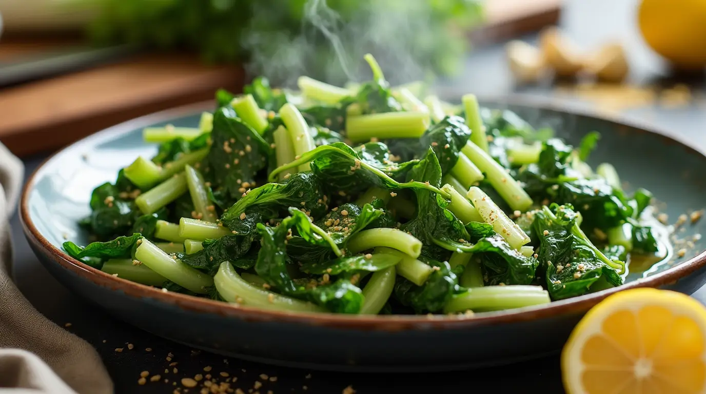 celery bok choi spinach recipe