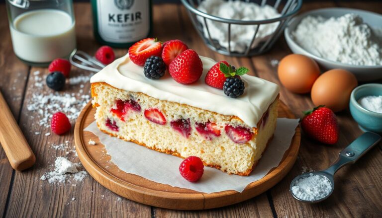 kefir sheet cake recipe card