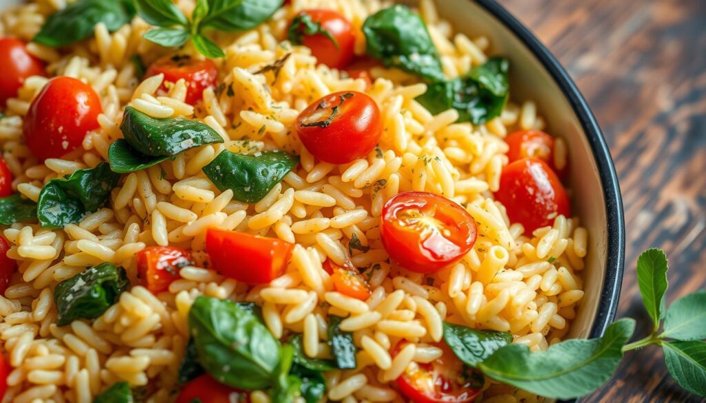 orzo dump and bake vegetarian recipe